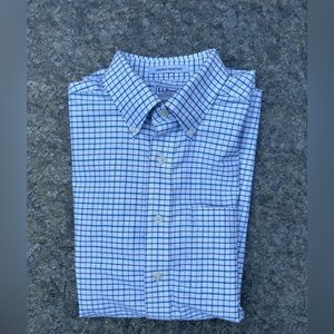L.L. Bean Wrinkle Resistant Men’s Large Button-Down | Blue Plaid